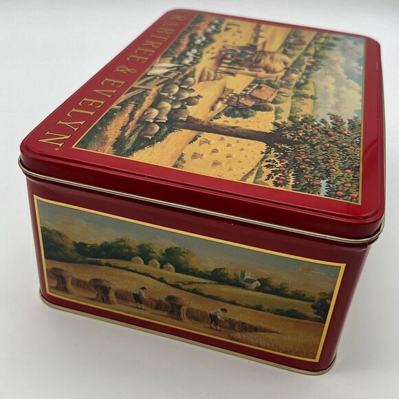 1996 Crabtree & Evelyn London Collectible Metal Tin Box Vintage Vtg Storage Red - Picture 4 of 16
